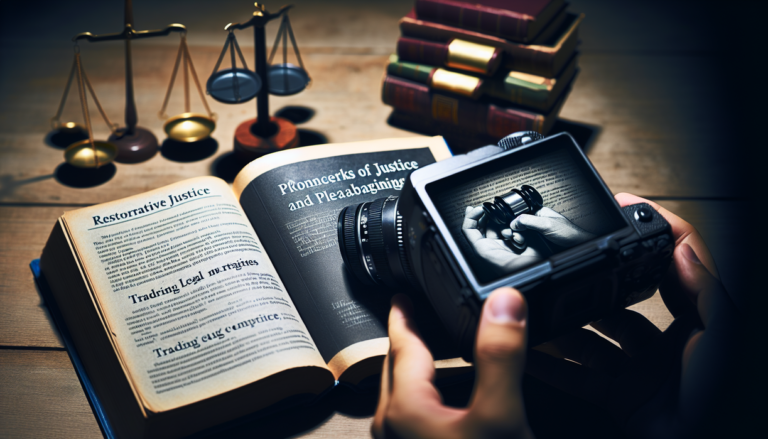 "alt_text": "Ilustrasi Restorative Justice, Plea Bargaining, dan risiko jual beli perkara dalam hukum."