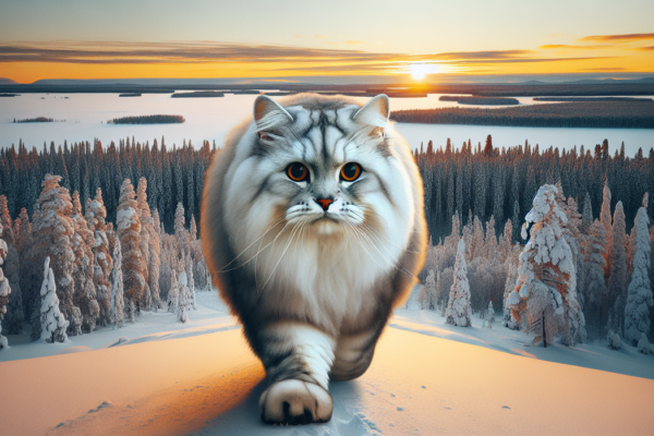 alt_text: Seorang pemilik menghadapi tantangan menarik dalam merawat kucing Siberia yang menggemaskan.