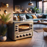 alt_text: Oven pizza bergaya Stanley Tucci dengan desain elegan dan mewah di dapur modern.