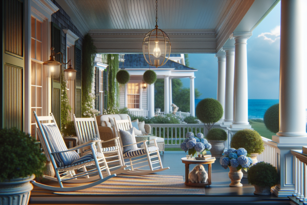 alt_text: Teras elegan dengan gaya klasik Jackie Kennedy, menunjukkan kemewahan dan keanggunan abadi.