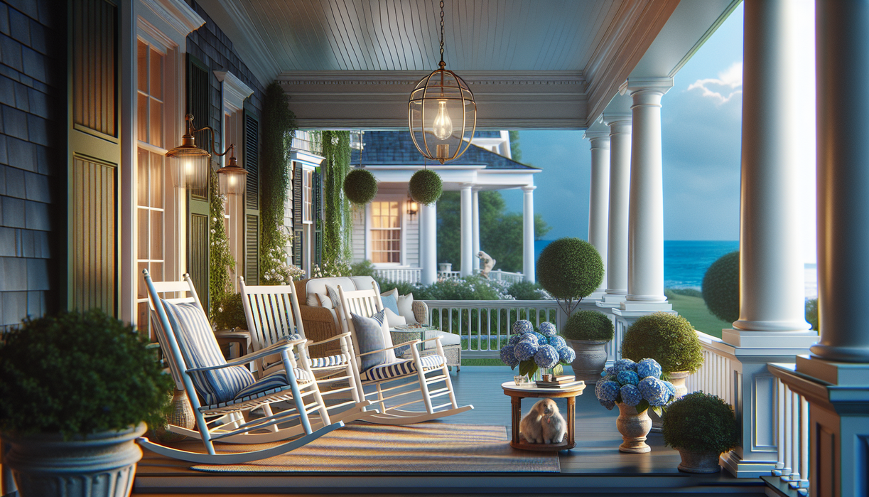 alt_text: Teras elegan dengan gaya klasik Jackie Kennedy, menunjukkan kemewahan dan keanggunan abadi.