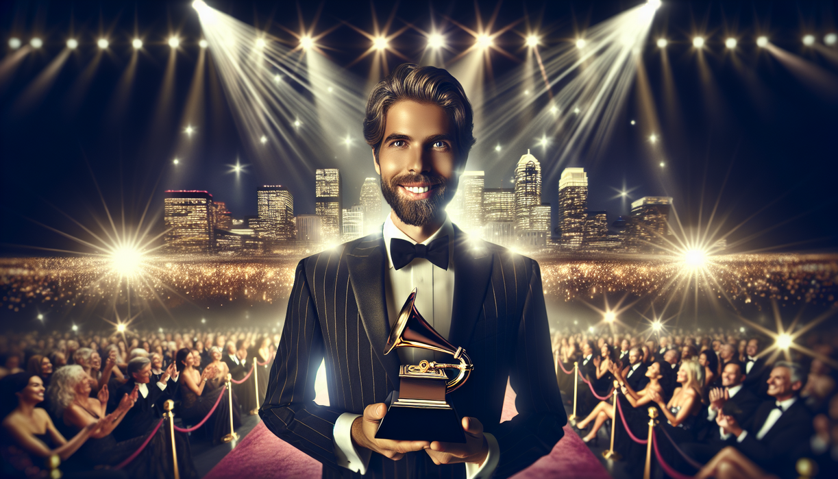 alt_text: Steven Spielberg menerima penghargaan, merayakan pencapaian puncak EGOT dengan sorak-sorai.