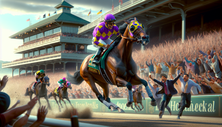 alt_text: Poster "Talk to Me Jimmy" menyoroti kehebatan kuda di arena balap dunia.