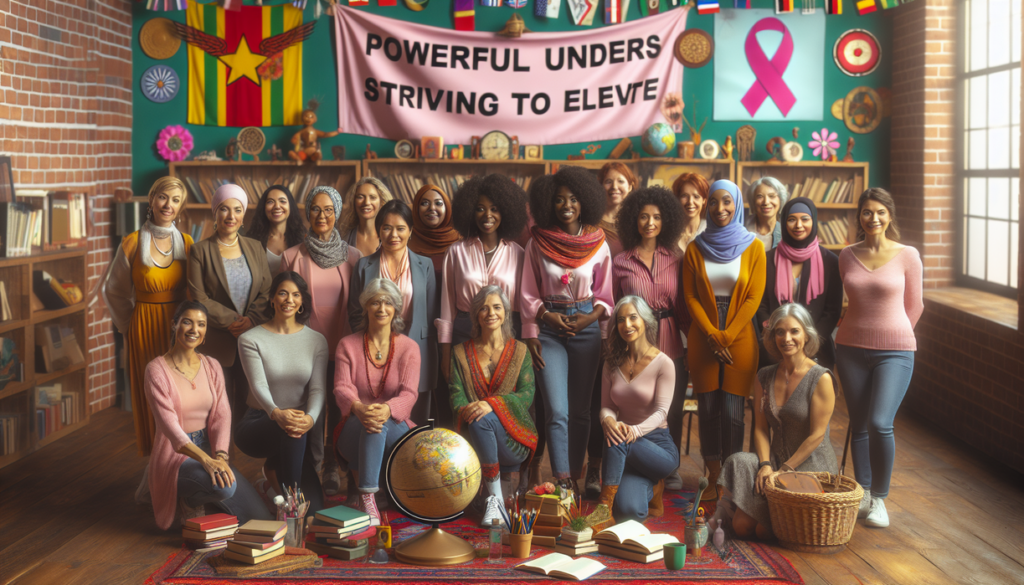 alt_text: Lingkaran diskusi kampus, fokus pada ruang aman dan dukungan untuk mahasiswi.