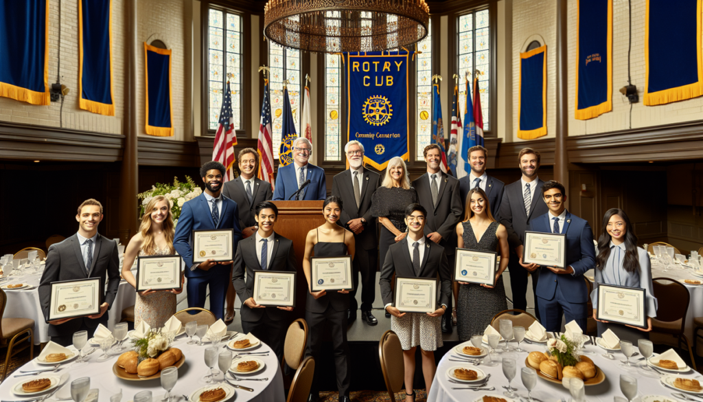 alt_text: Poster Rotary Murrieta mempromosikan nilai luhur dalam perjalanan profesional.