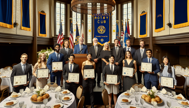 alt_text: Poster Rotary Murrieta mempromosikan nilai luhur dalam perjalanan profesional.