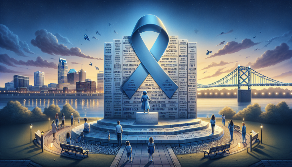 alt_text: Bendera biru melambangkan harapan dan kesadaran akan kekerasan dalam rumah tangga.