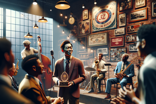 alt_text: Malam penghargaan musik Legends of Long Island di Jazz Loft dengan suasana meriah.