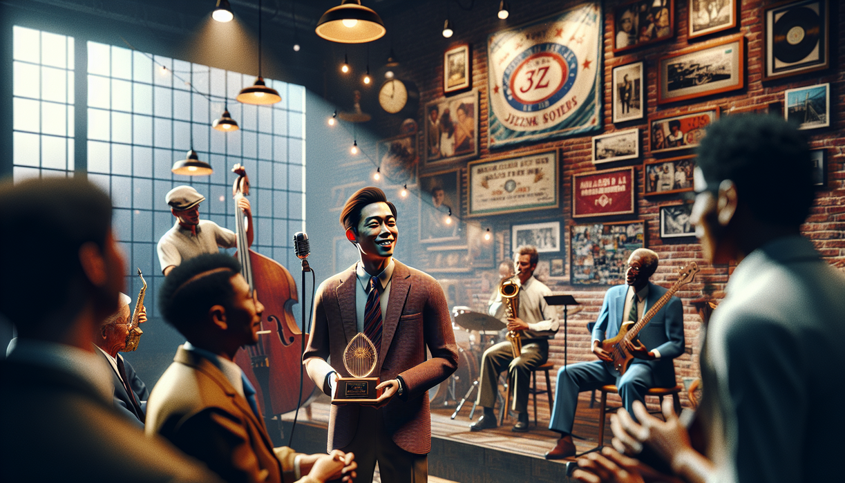 alt_text: Malam penghargaan musik Legends of Long Island di Jazz Loft dengan suasana meriah.